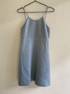 MIU MIU Pearl Embellished Mini Dress