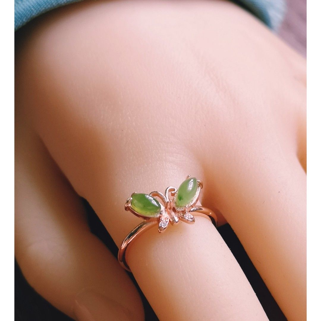 Jade butterfly ring sale