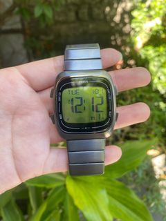 ORIGINAL‼️ Fossil Rutherford Digital Grey Stainless Steel Watch