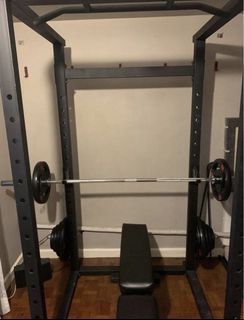 Power Rack w/ Olympic Barbell, Plates and Bench