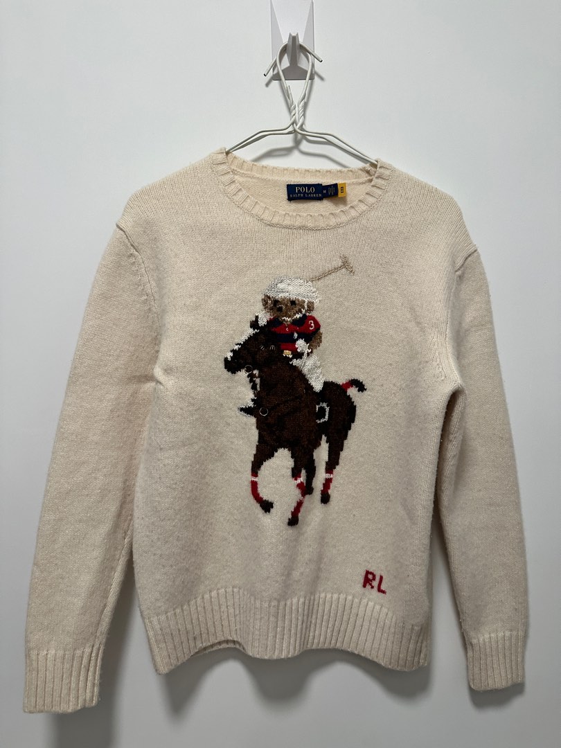Vintage ralph lauren bear sweater outlet