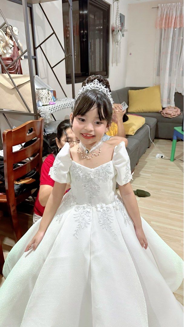 Sagala gown filipiniana white for kids 5 6yo Babies Kids Babies Kids Fashion on Carousell