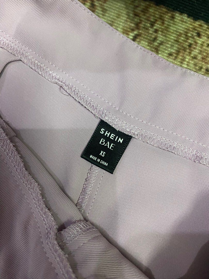 SHEIN - Lilac Purple Trousers (Category: Other Bottoms) located in Manila. Submitted by vimcorpuz (Listing ID 1304600426, Image 3). Description: Very pretty shade in actual! 💜 Swipe to the last to see actual measurement.