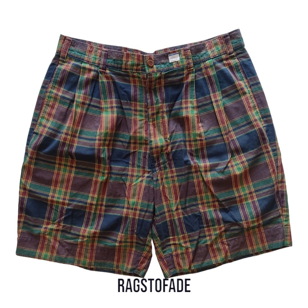 Size 34 Dockers By Levi s Vintage Tartan Plaid Shorts Made in USA Ivy League Slight Fade Men s Fashion Bottoms Shorts on Carousell