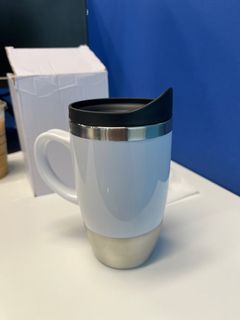 Stainless nonslip mug w/ lid (classic white color)