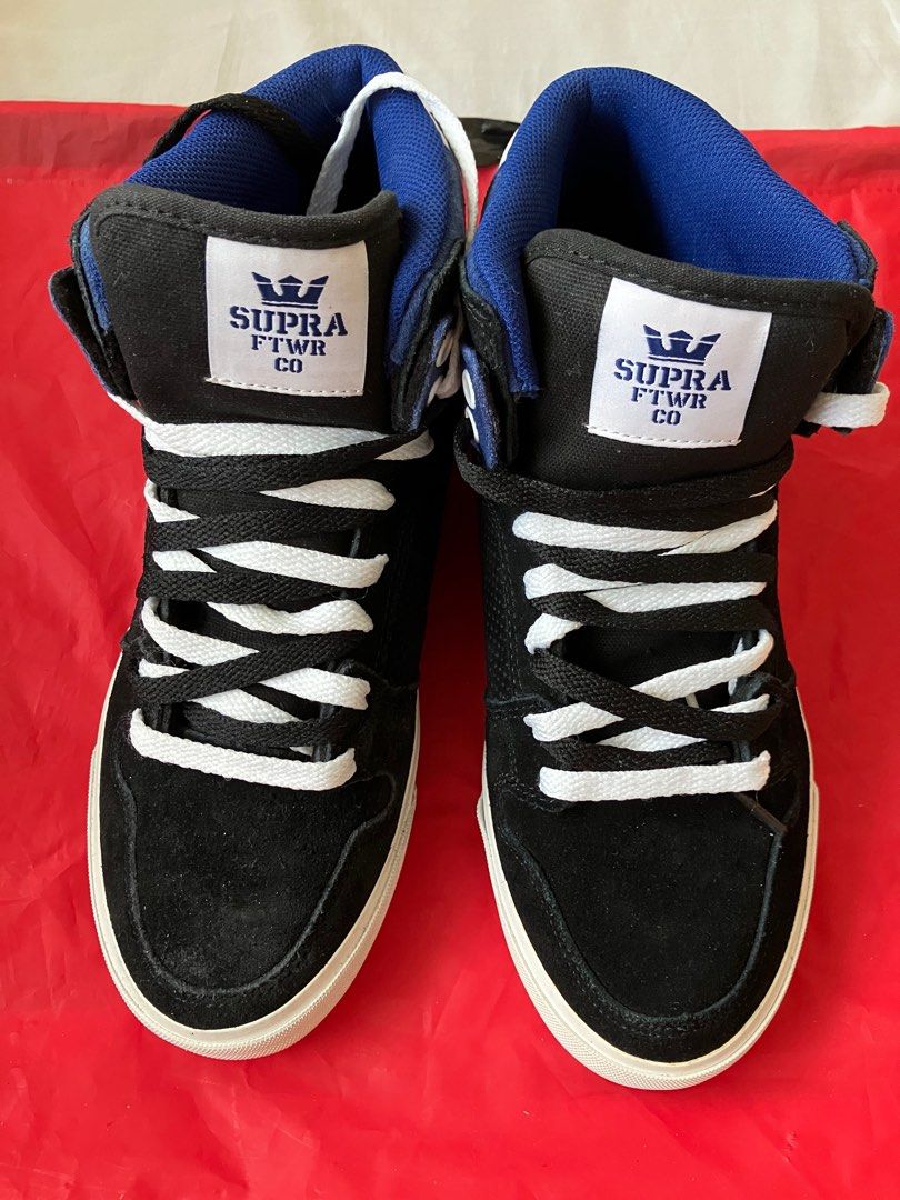 Supra FTWR Co Low Top Suede Skateboarding Shoes Men s Size 7 Supra FTWR Co Low Top Suede Skateboarding Shoes Men s Size 8 White Blue Men s Fashion Footwear Sneakers on Carousell