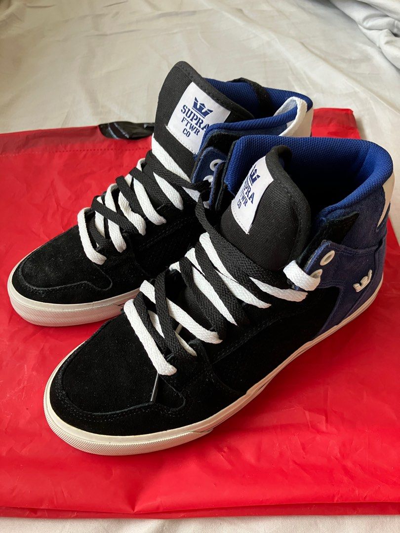 Supra FTWR Co Low Top Suede Skateboarding Shoes Men s Size 7 Supra FTWR Co Low Top Suede Skateboarding Shoes Men s Size 8 White Blue Men s Fashion Footwear Sneakers on Carousell