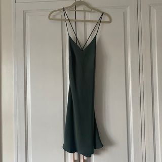The Editors Market Green Silk Back Cross Dress