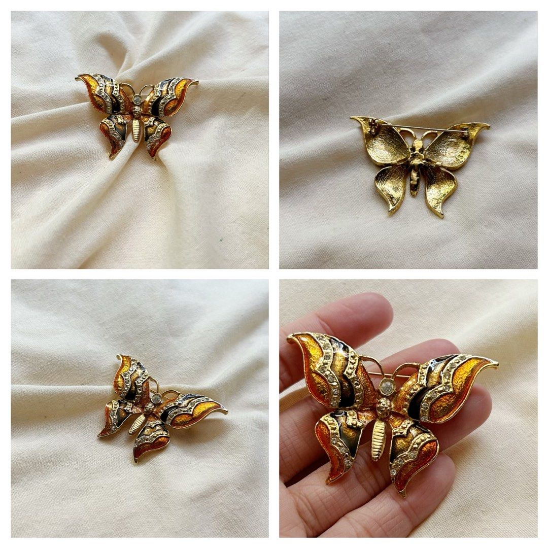 Vintage Enamel Butterfly Brooch Pin Women s Fashion Jewelry Organizers Brooches on Carousell