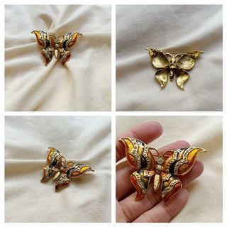 Vintage Enamel Butterfly Brooch Pin