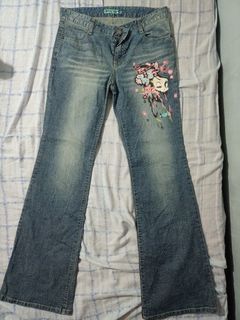 Y2k Betty Boop flared jeans, boot cut, bell bottoms