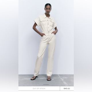 Zara white jumpsuit size 30