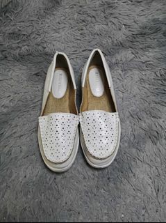 Zucca Club White Leather Rubber Loafers
