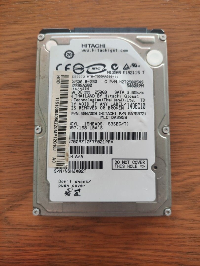 250 GB HDD HITACHI (Category: Hard Disks & Thumbdrives) located in Las Pinas. Submitted by dcluttahstah (Listing ID 1304751011, Image 2). Description: 💾 Product: 250 GB HDD HITACHI 💰 How to buy: • Payment process only in GCash or Maya (Send a PM) • Shipping fee is covered by the buyer • Inquiries? Just let me know 🤗.