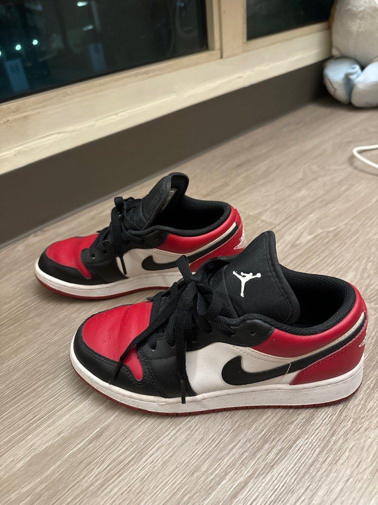 36.5 GS 4.5Y Nike Jordan 1 Low Bred Toe Women s Fashion Footwear Sneakers on Carousell