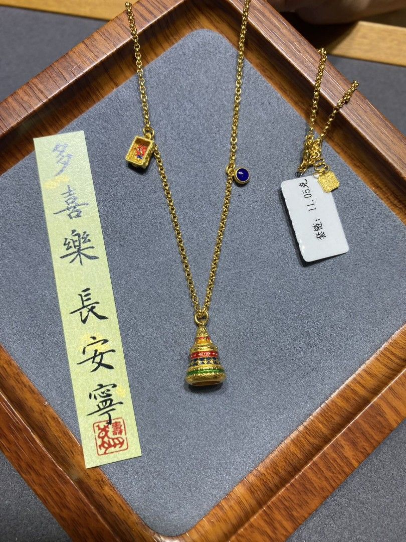 俐格珠寶批發 純金9999 黃金琺瑯項鍊 價格:洽詢