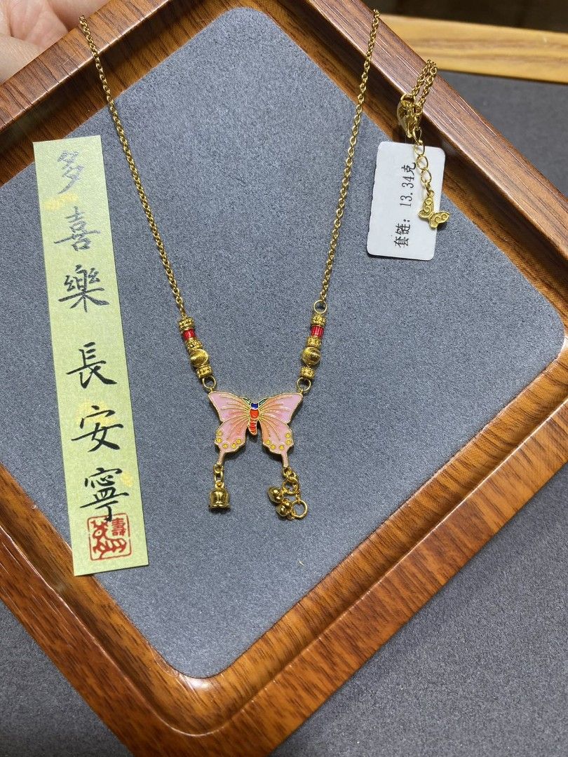 俐格珠寶批發 純金9999 黃金琺瑯項鍊 價格:洽詢