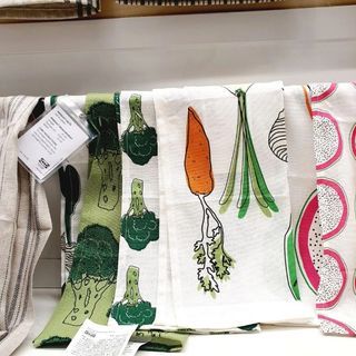 🆕️ IKEA 4pc Vegetable Patterned 100% Cotton Dish Towel
