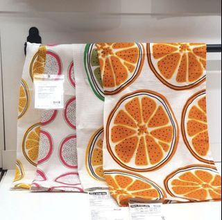 🆕️ IKEA 4pc Citrus Patterned 100% Cotton Dish Towel