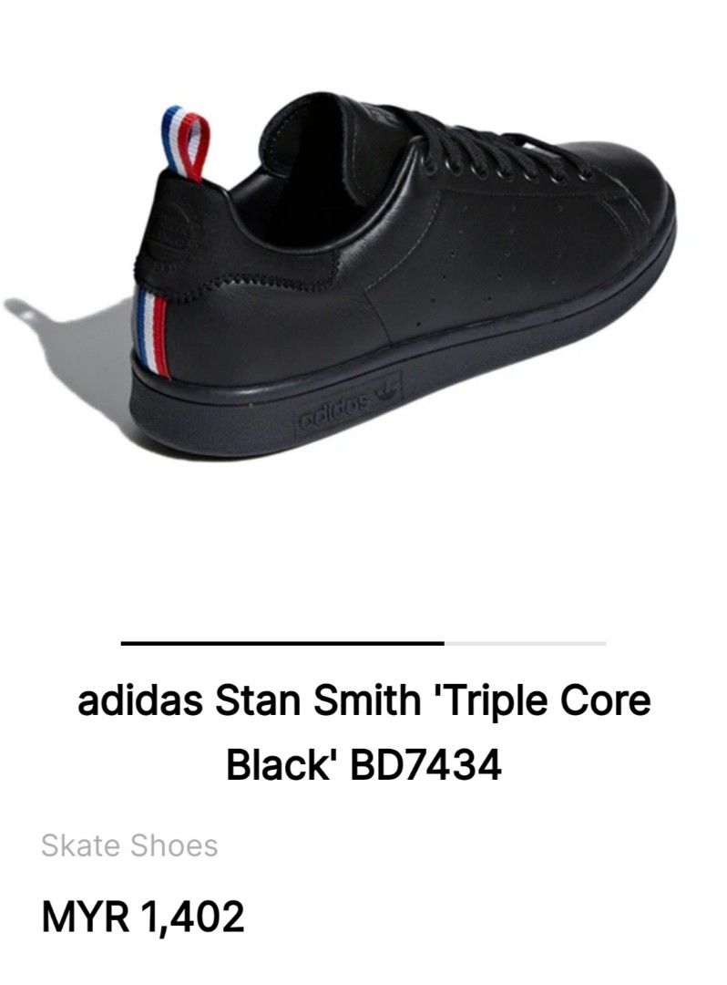 ADIDAS STAN SMITH TRIPLE CORE BLACK BD7434 ORIG. 11uk Full Leather. Rare Padu Men s Fashion Footwear Sneakers on Carousell