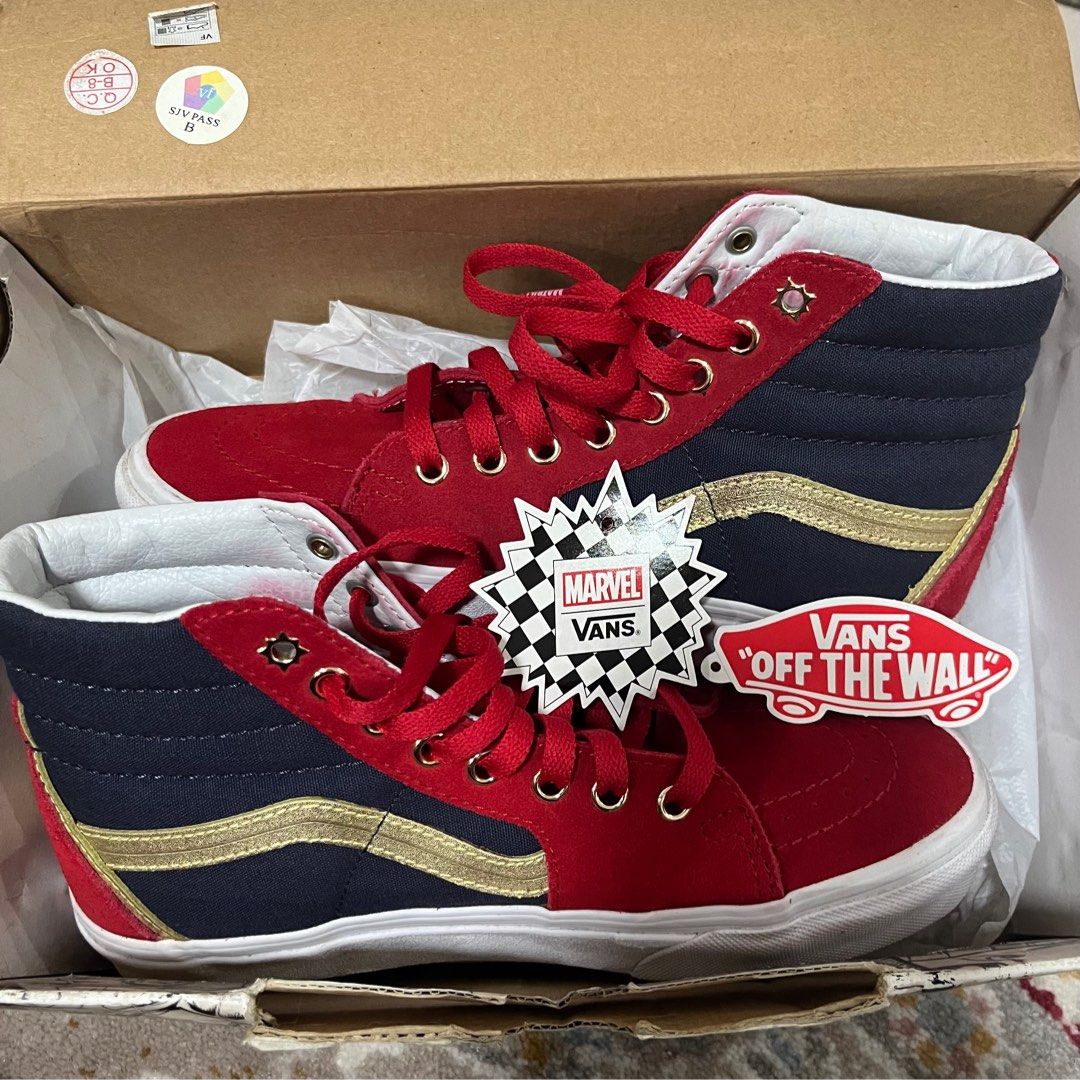 captain marvel vans high cut sneakers