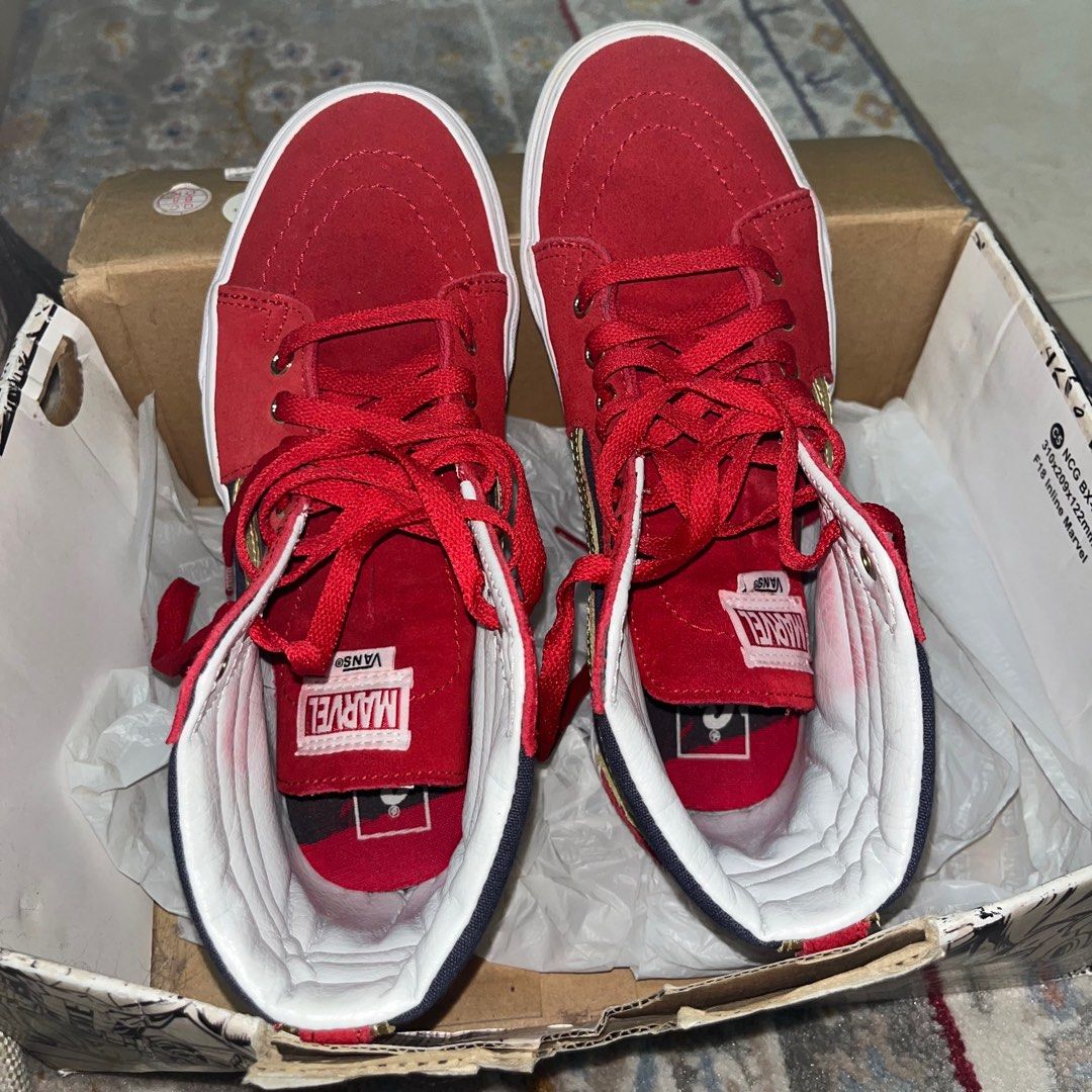 captain marvel vans high cut sneakers Women s Fashion Footwear Sneakers on Carousell