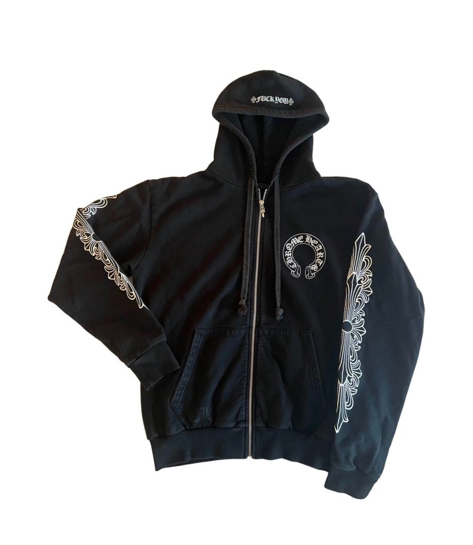 Chrome hearts zip hoodie clearance
