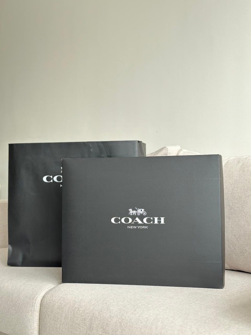 COACH LARGE GIFT BOX WITH PAPER BAG RIBBON Luxury Accessories on Carousell
