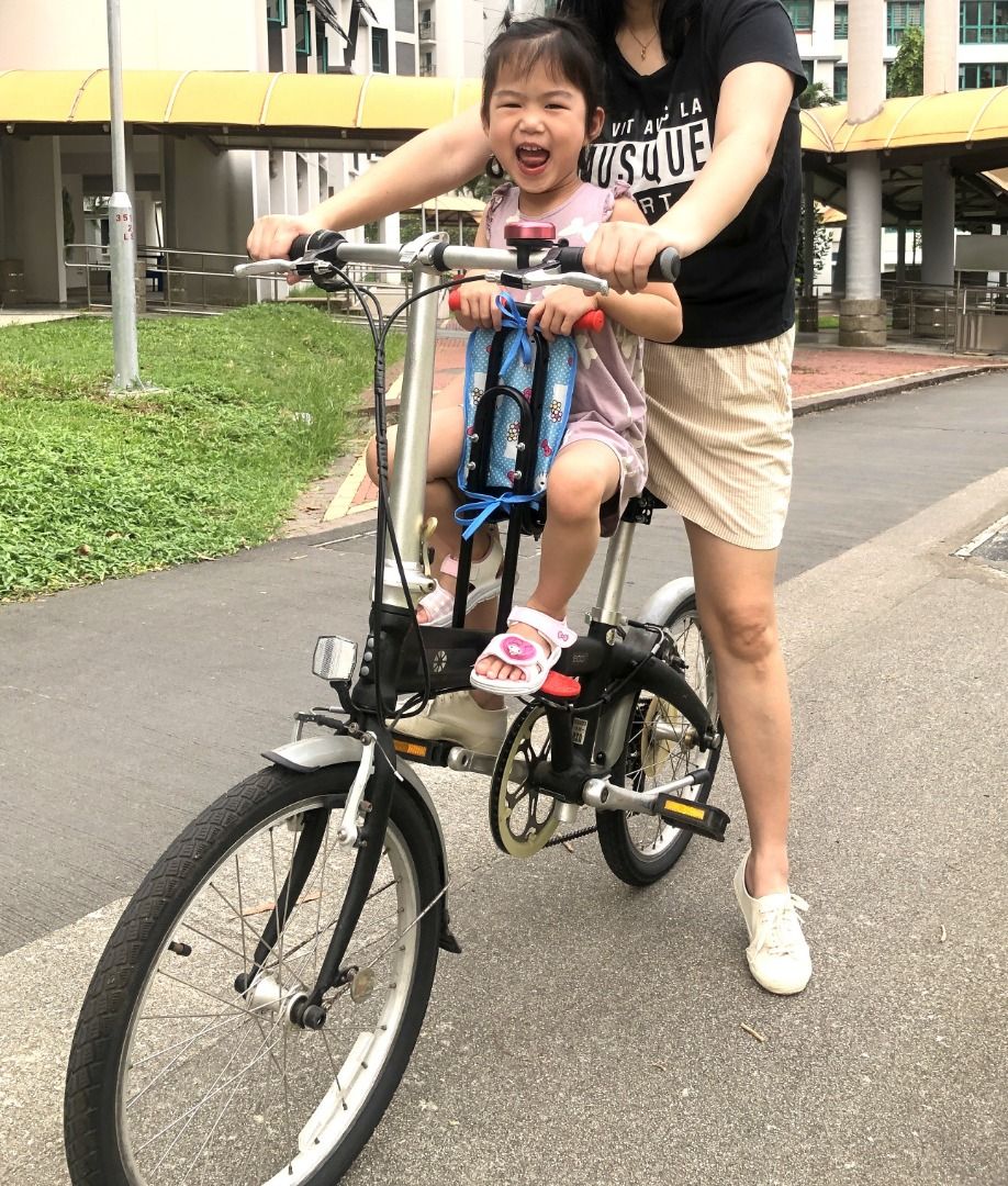 Folding bike with child seat best sale