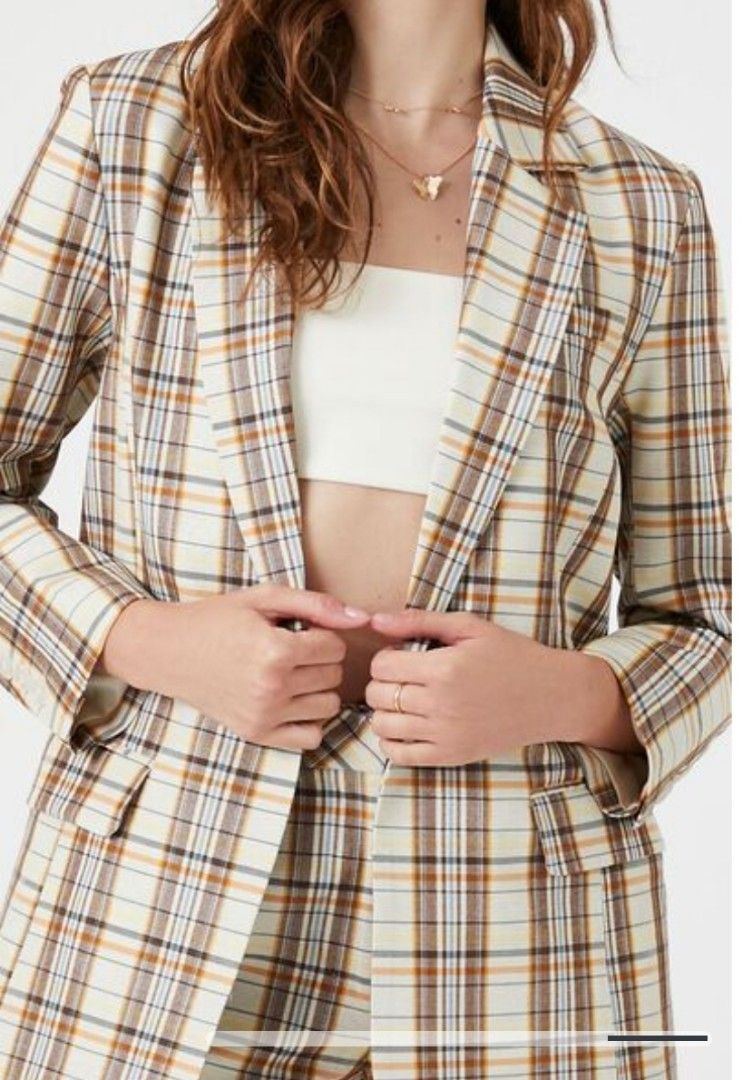 Forever 21 Plaid Blazer Women s Fashion Coats Jackets and Outerwear on Carousell