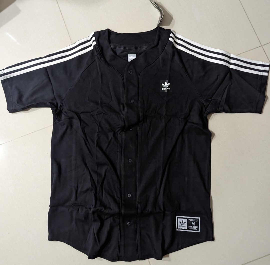 Adidas Originals Jersey ball button casual sports stree Shirt Black DH6641 Rare