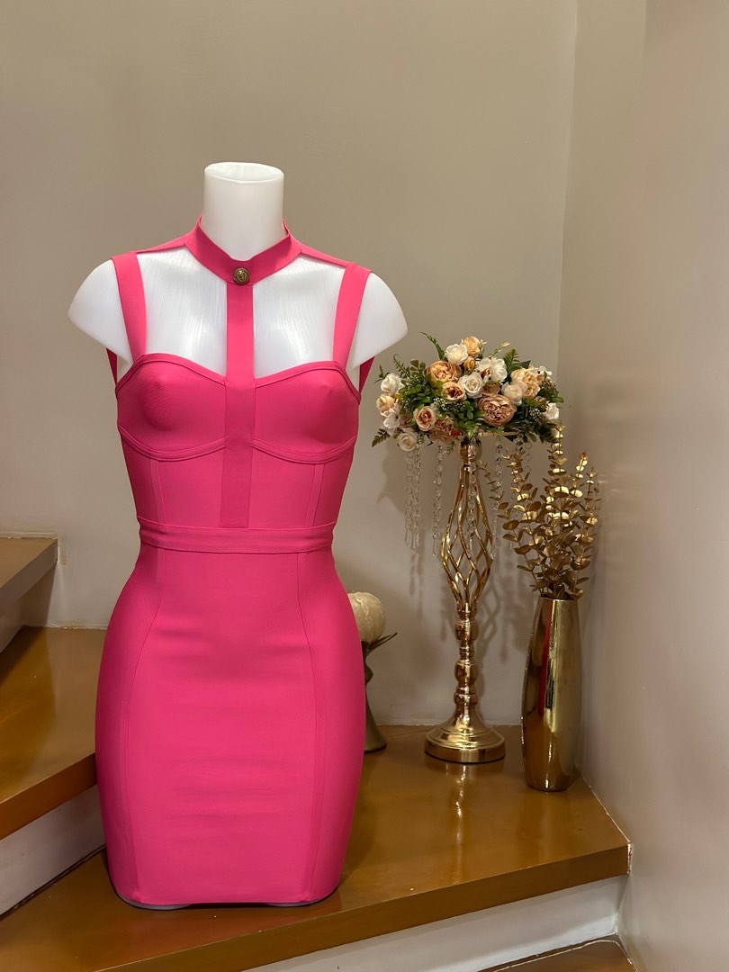Hot pink bandage dress clearance