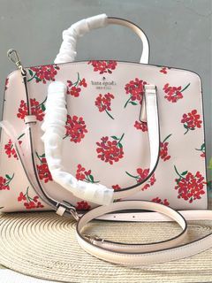 🇺🇸✈️Kate Spade New York US Costal Floral Refined Pebble Leather Satchel Crossbody Bag! Arrived from US!