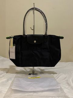Longchamp Le Pliage Neo Green Shoulder Tote Bag in Black