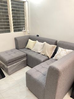 L-shape Sofa with Ottoman 5-6 Seater
