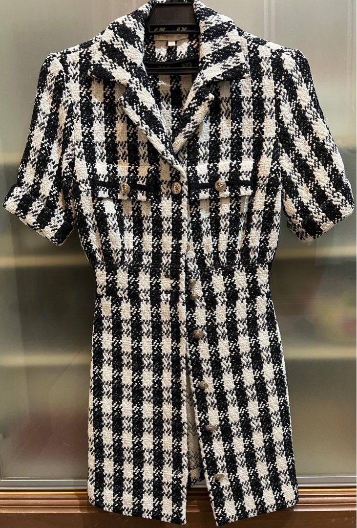 Maje Tweed Plaid Dress Women s Fashion Dresses Sets Dresses on Carousell