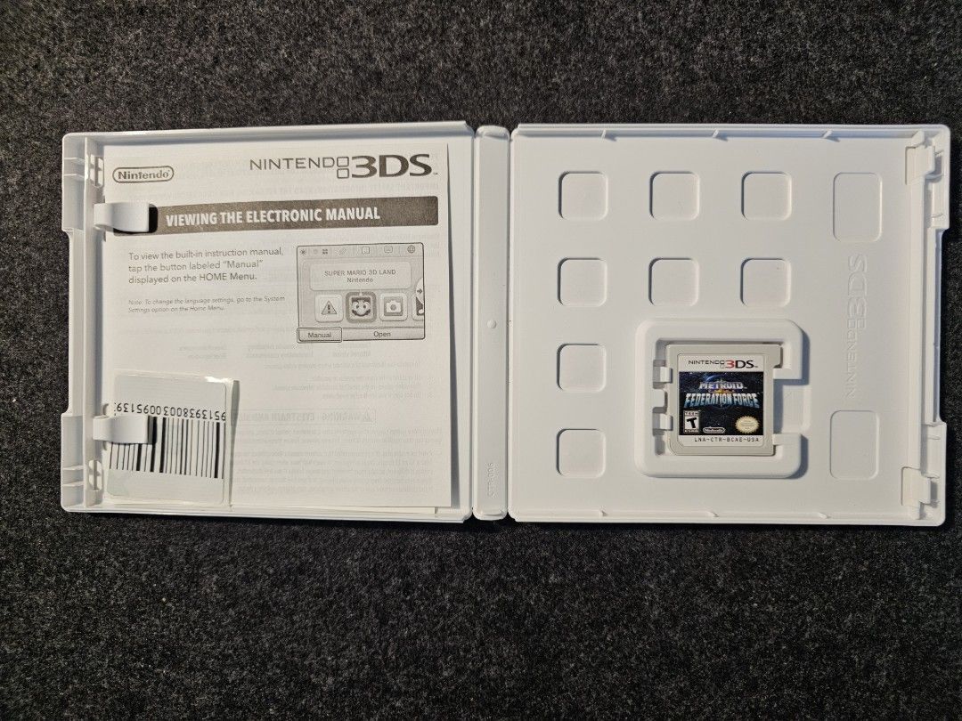 Metroid Prime Federation Force (Category: Nintendo) located in Paranaque City. Submitted by john020497 (Listing ID 1304763964, Image 2). Description: US Version. Rare game for collectors. Parañaque area. Delivery via Lalamove/Grab..