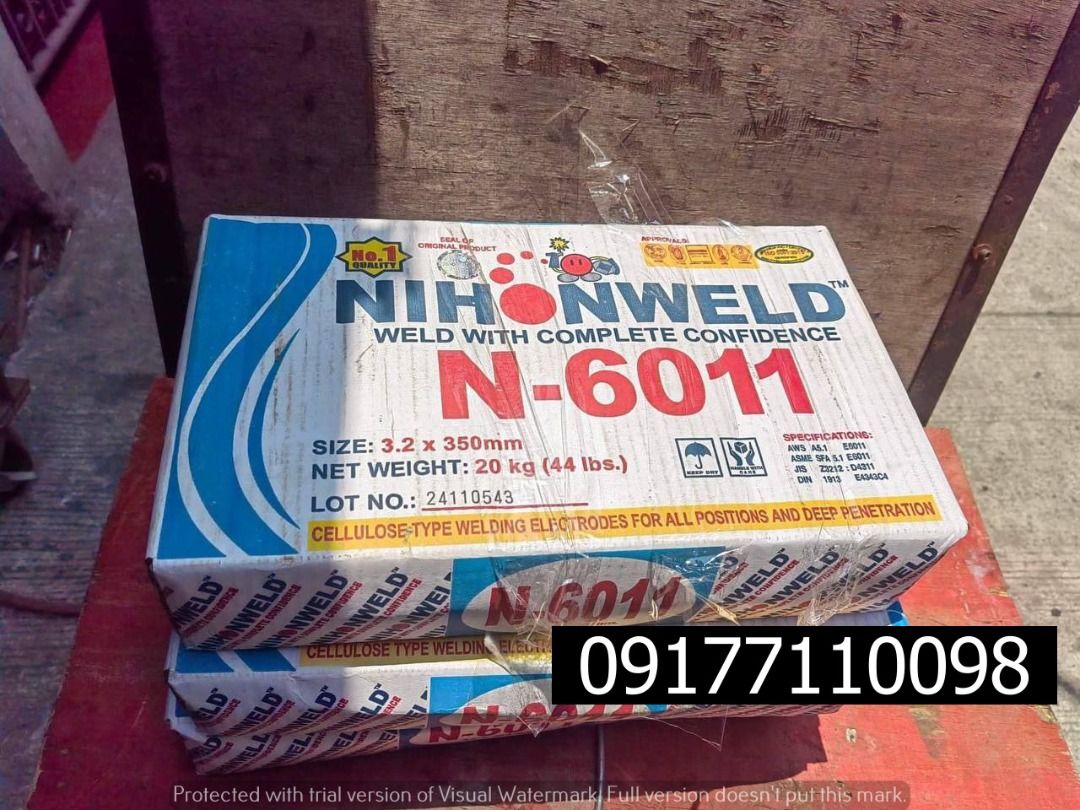 NIHON WELD WELDING ROD (Category: Construction Tools & Equipment) located in Manila. Submitted by joeyroque09 (Listing ID 1304622843, Image 1). Description: Welding rod Specs: 3.2mm 6011 20kg Price: 3,656/box Welding rod Price: 2,145/box .