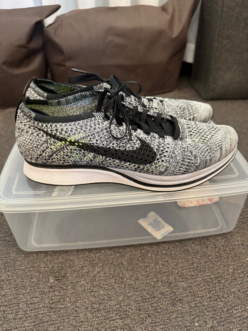 Authentic Nike Flyknit Racer Oreo Men s Fashion Footwear Sneakers on Carousell