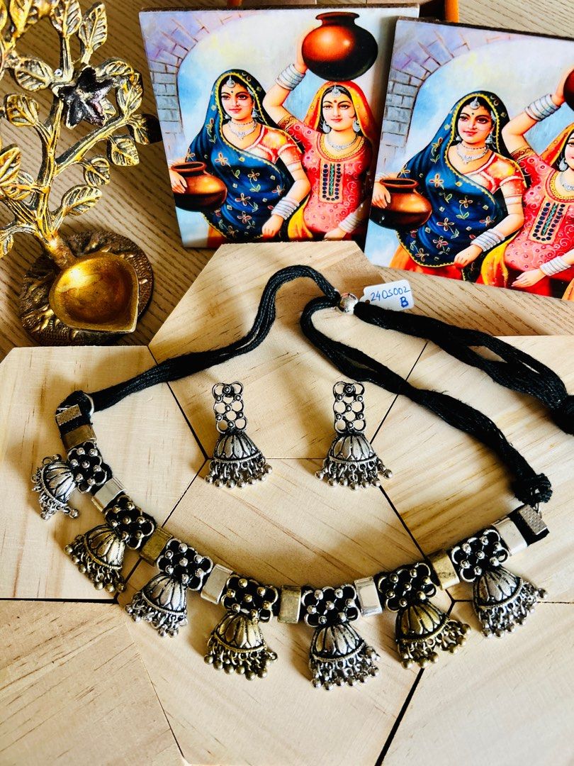 White metal jewellery set discount