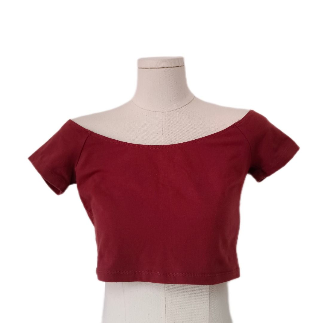 Preloved Sportsgirl Crop Top Women Brick Red XS