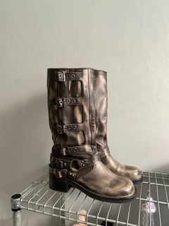 Rocky Brown Distressed Motor Boots (Steve Madden)