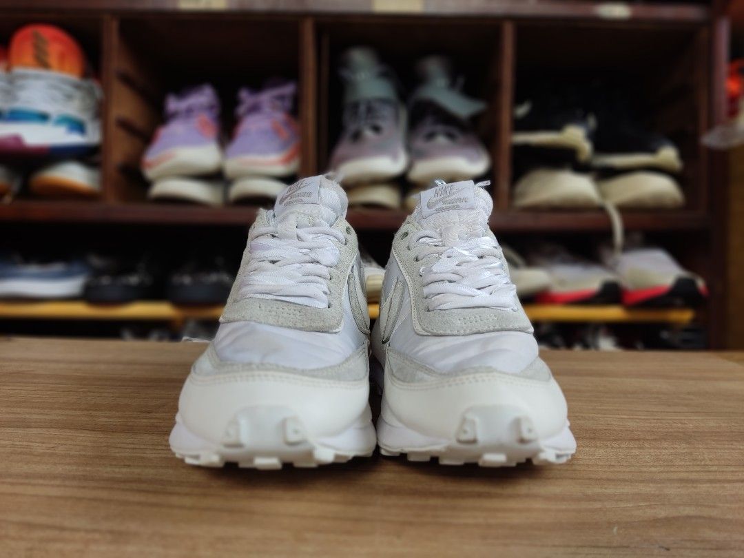 sacai white nylon on feet