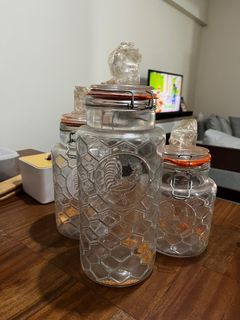 Set of glass jars