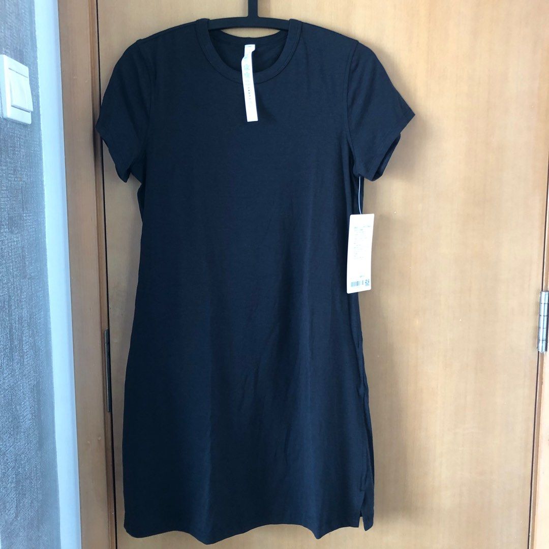 Size 4. NWT Lululemon Classic-Fit Cotton-Blend T-Shirt Dress in black, Women's Fashion, Activewear on Carousell Size 4. NWT Lululemon Classic-Fit Cotton-Blend T-Shirt Dress in black, Women's Fashion, Activewear on Carousell