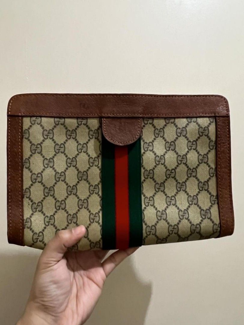 Vintage Gucci sherry line clutch velcro