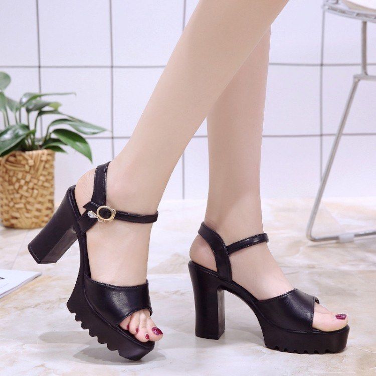 Women s Korean Block Heels 4 inch Women s Fashion Footwear Heels on Carousell