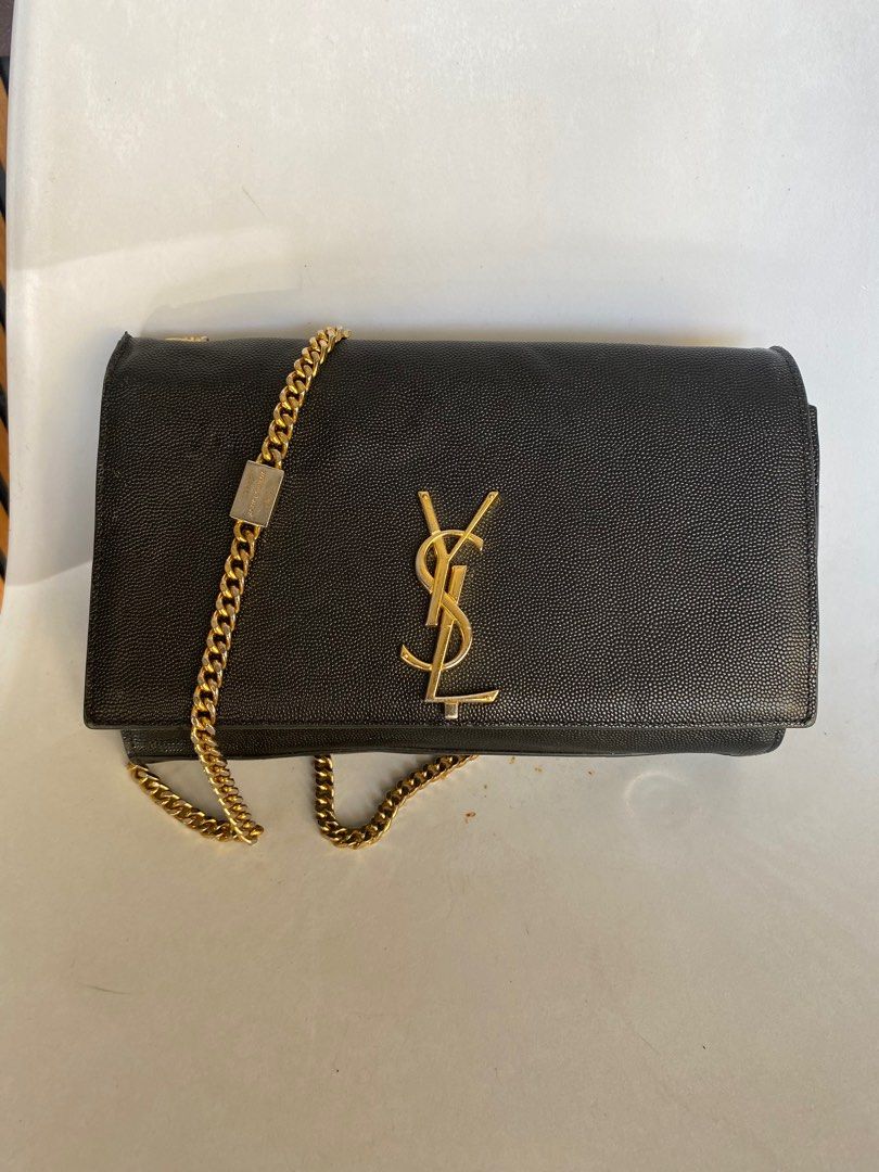 YSL Saint Laurent Kate medium grain black Leather (Category: Luxury Bags & Wallets) located in Bacolod City. Submitted by novymaesel14868 (Listing ID 1304617299, Image 1). Description: Authentic YSL Saint Laurent Kate medium grain black Leather Excellent Condition Minor Sign of Usage Subrang ganda Pasa Personal .