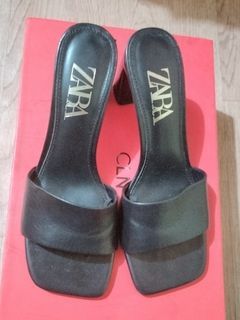 Zara Black Leather Heels