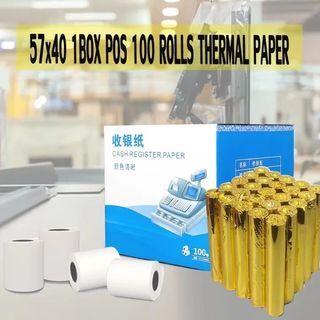 100 rolls 57x40mm Thermal Paper for POS receipt Thermal printers cash (10m)